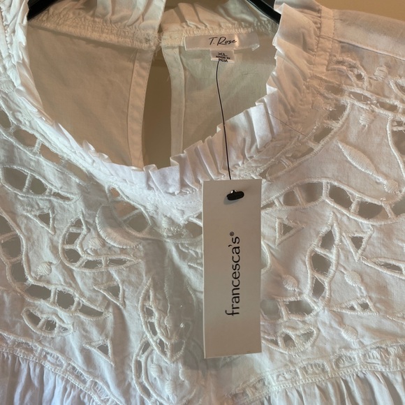 Francesca’s White Cotton Long-Sleeved Top - Picture 3 of 6